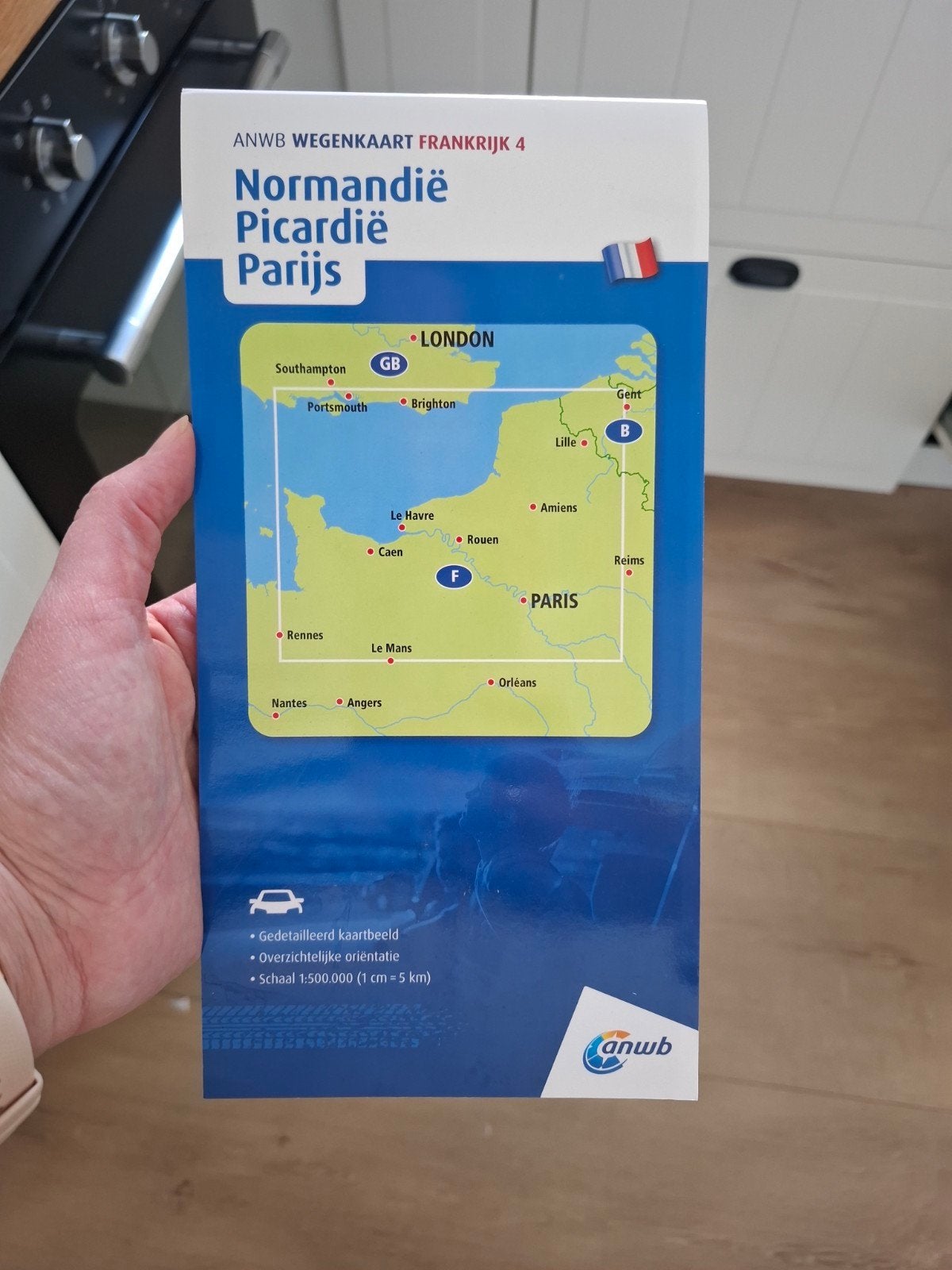 ANWB Wegenkaart Frankrijk 4: Normandië, Picardië, Parijs, Boeken, Atlassen en Landkaarten, Ophalen of Verzenden, 2000 tot heden