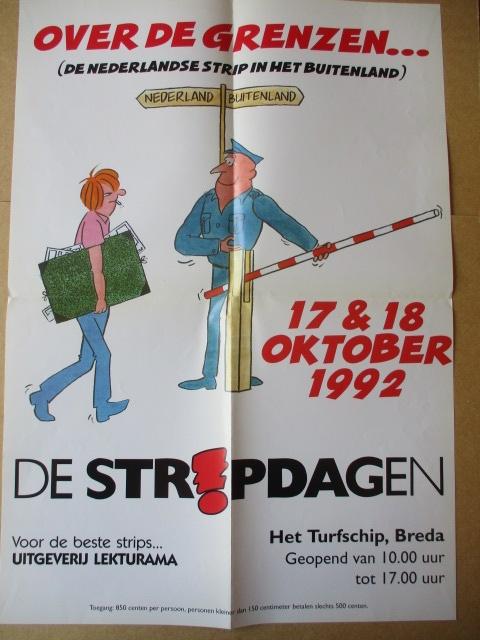 adv10992 stripdagen poster 1992, Ophalen, Overige figuren, Gebruikt, Plaatje, Poster of Sticker