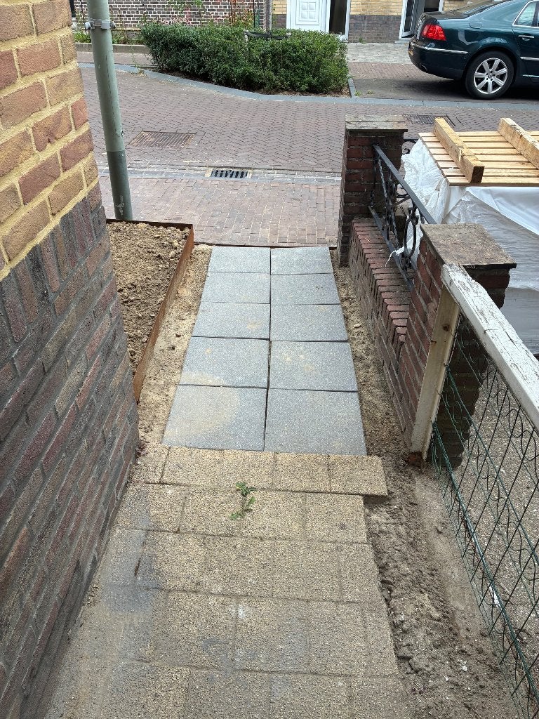 Antraciete terrastegels 4m2, Ophalen, Gebruikt, Minder dan 5 m², Beton