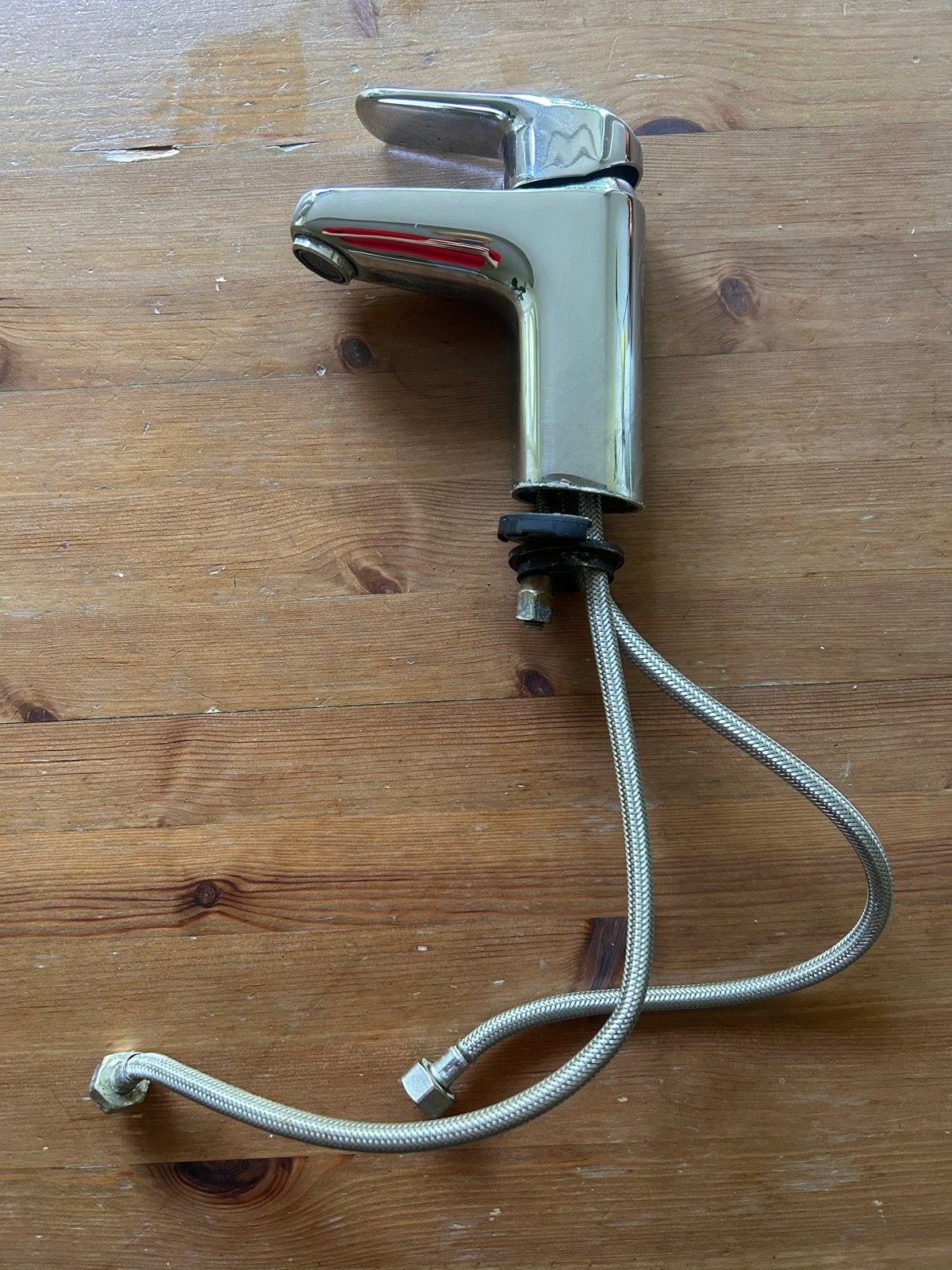 Chromen kraan met flexibele aansluitslangen, Ophalen, Gebruikt, Chroom, Kraan