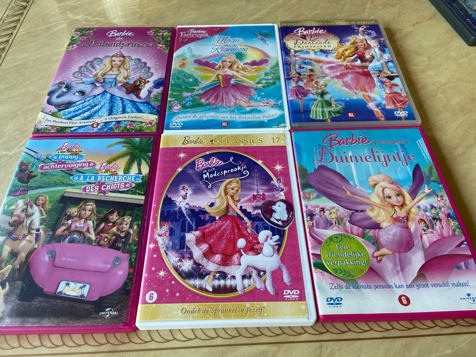 Barbie DVD collectie - 6 films, Cd's en Dvd's, Gebruikt, Verzamelbox, Alle leeftijden, Nederlands