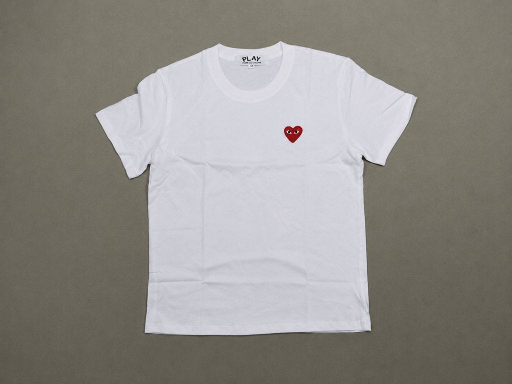 Comme des Garçons PLAY T-shirt met rood hart, Kleding | Dames, Maat 38/40 (M), Comme des Garçons PLAY, Wit, Ophalen of Verzenden