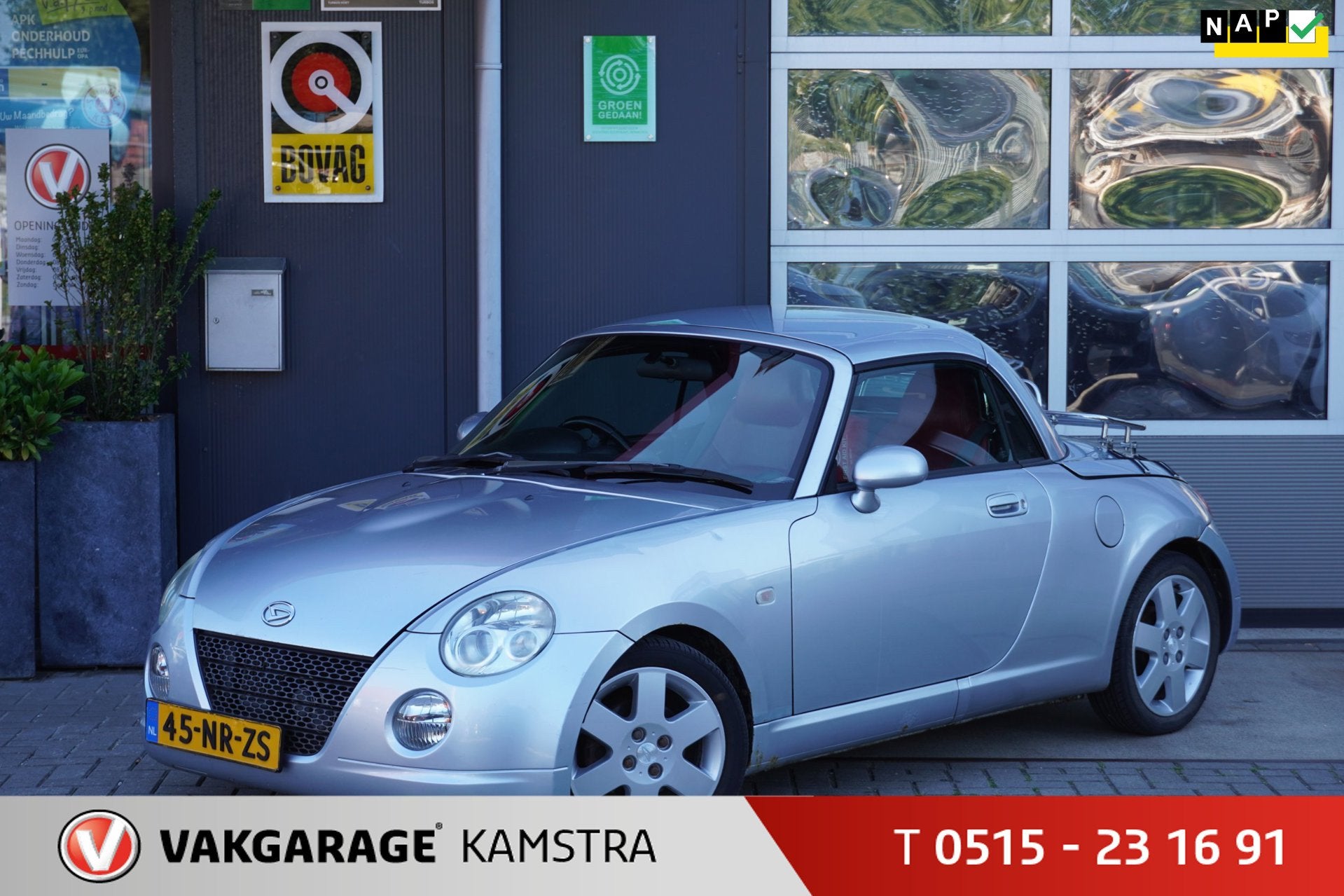 Daihatsu Copen 0.7 Type 2 RHD NAP Rood Leder/Airco/CabrioHT, Auto's, Daihatsu, Voorwielaandrijving, Gebruikt, 4 cilinders, Cabriolet