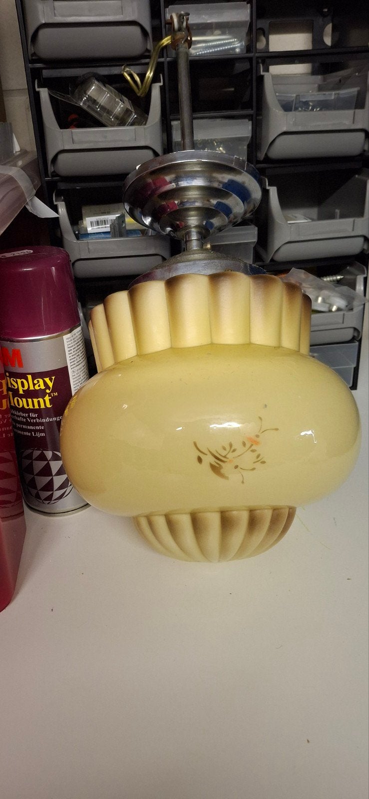 Jaren 50 lamp  glazen vorn zie foto, Ophalen of Verzenden