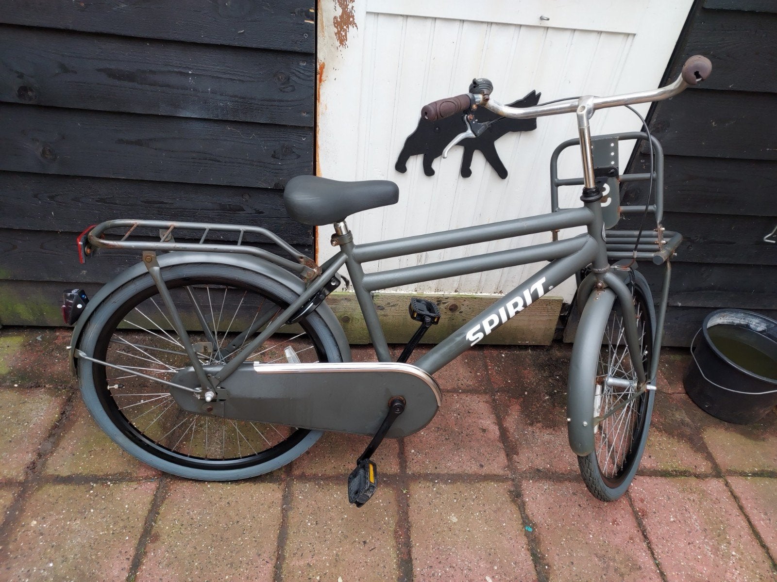 jongensfietsje 24inch 42 hoogte leger groen, Fietsen en Brommers, Fietsen | Jongens, Ophalen, Terugtraprem, Handrem, Spirit