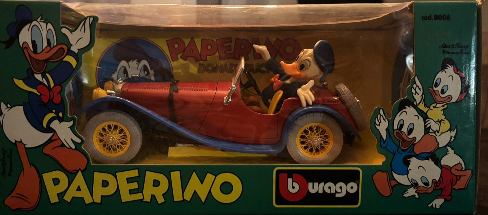 Vintage bburago jaguar disney paperino uitvoering uit de 80s, Ophalen of Verzenden, Zo goed als nieuw, Bburago