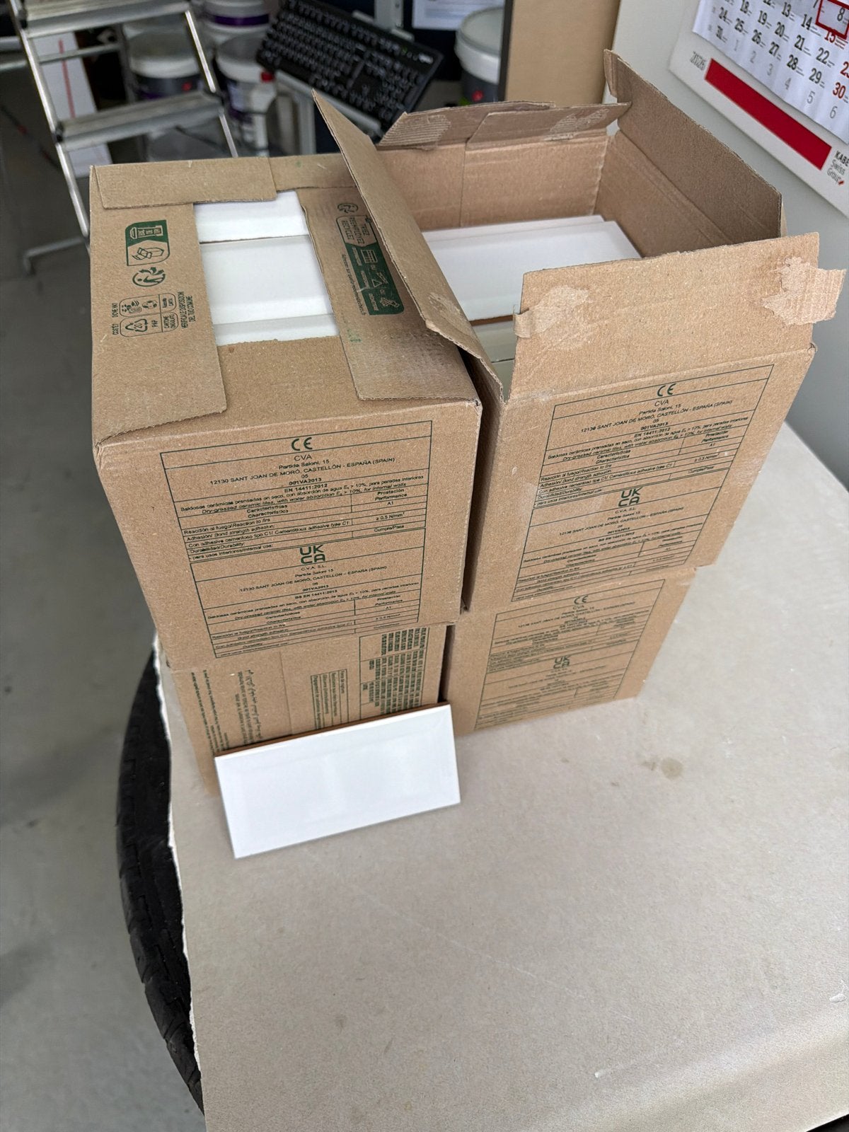 Witte wandtegels 7,5x15 cm, 2,5m2, Nieuw, Ophalen of Verzenden, Minder dan 20 cm, Minder dan 5 m²
