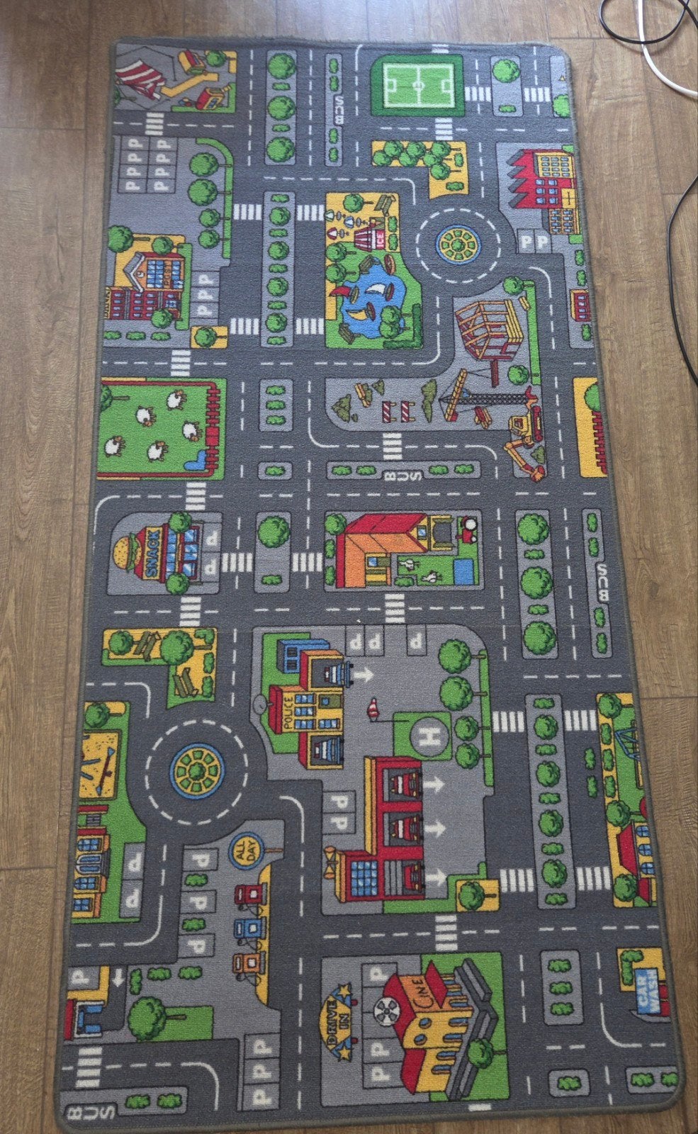 Speelkleed met wegen en gebouwen, Ophalen, Gebruikt