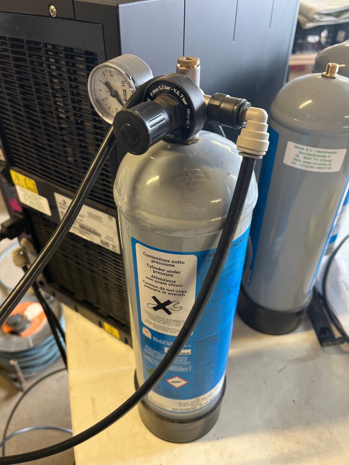Blupura Piccola 15 Fizz waterkoeler met 4 CO2 bussen, Ophalen, Gebruikt