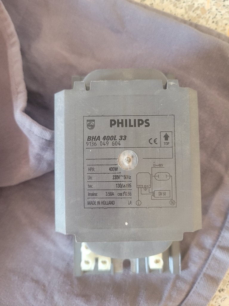 Originele Philips BHA 400L 33 Ballast / VSA – 400W, Ophalen, Gebruikt