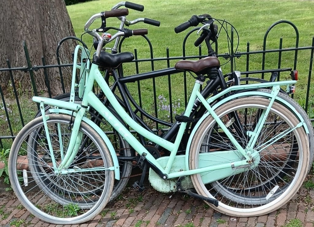 Dames fiets met voordrager en terugtraprem t, Terugtraprem, 53 tot 56 cm, Zo goed als nieuw, Ophalen