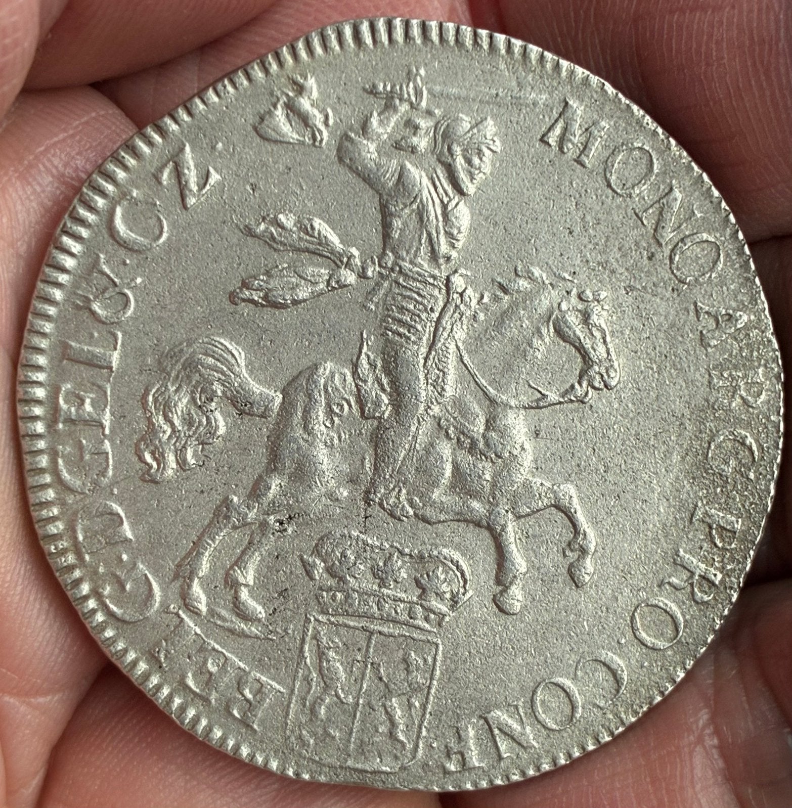 Zilveren Rijder, VOC schip Vliegent Hert, Gelderland 1734, Postzegels en Munten, Munten | Nederland, Ophalen of Verzenden, Vóór koninkrijk