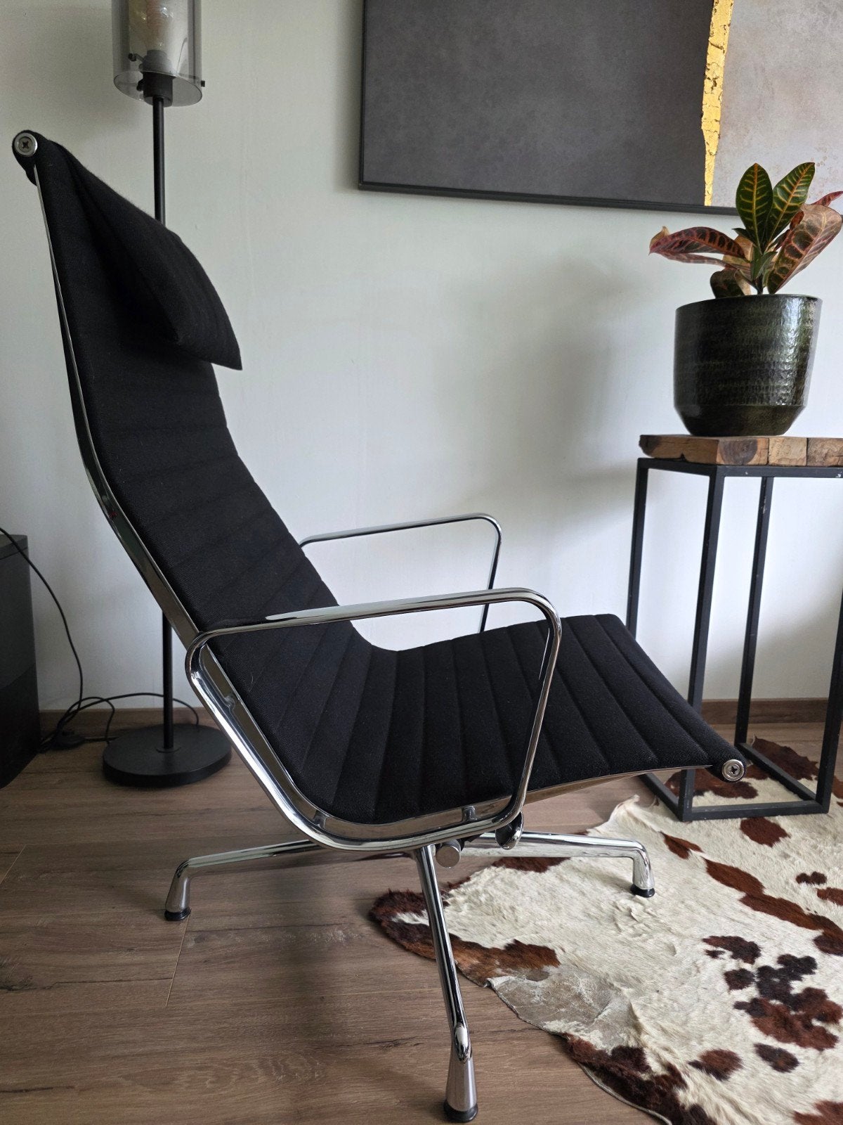 Vitra Eames EA 222 Lounge Stoel - Zwart Stof, Ophalen, Zwart, Stof, Eén