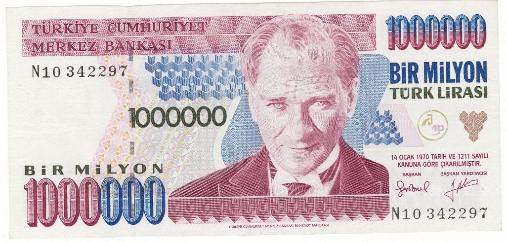 24-2619 Turkije 1 miljoen lire ND, Ophalen of Verzenden, Midden-Oosten, Los biljet