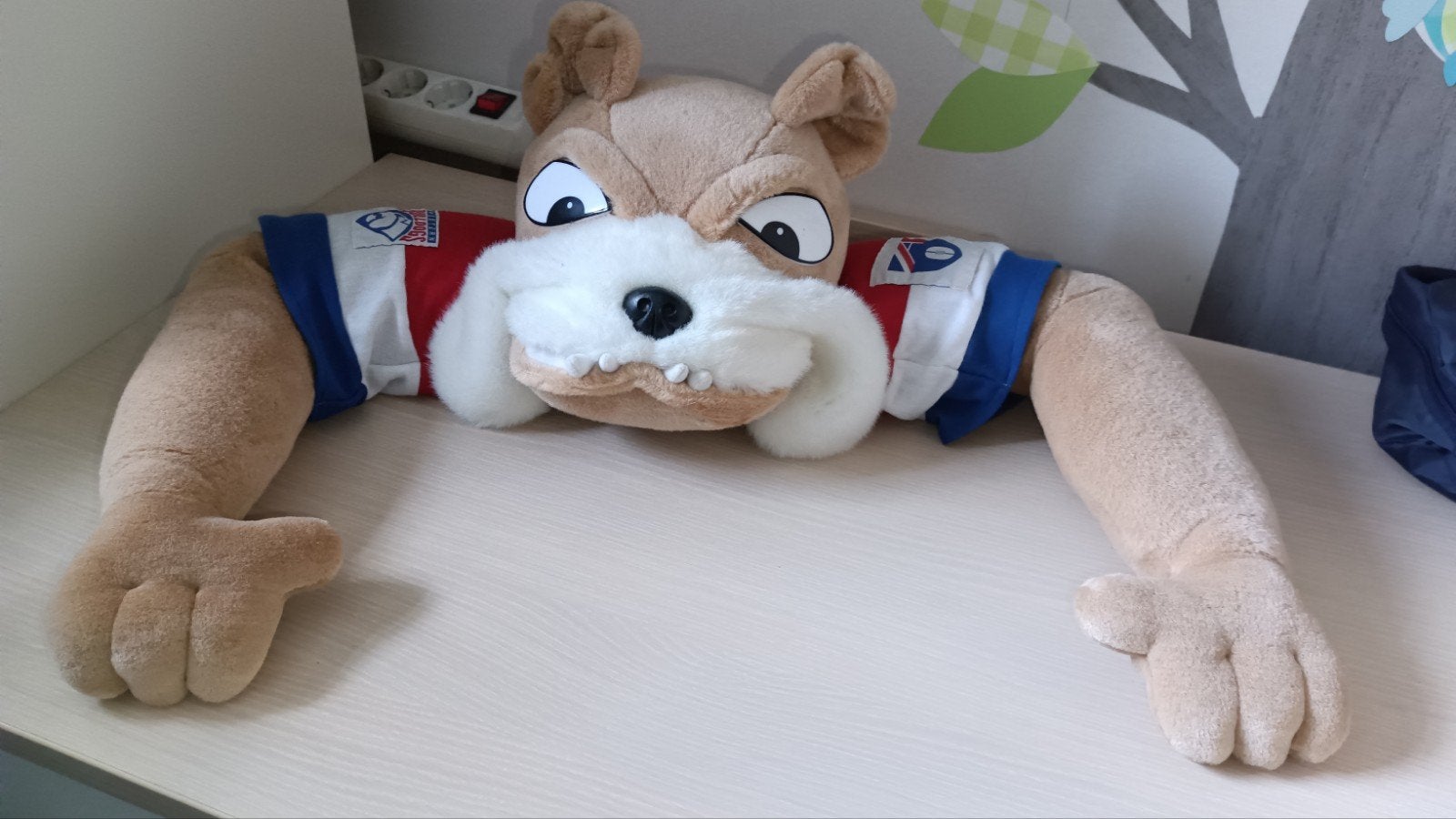 ZGAN Western Bulldogs mascotte knuffel, Overige merken, Middelgroot (20 tot 80 cm), Rood, Hond