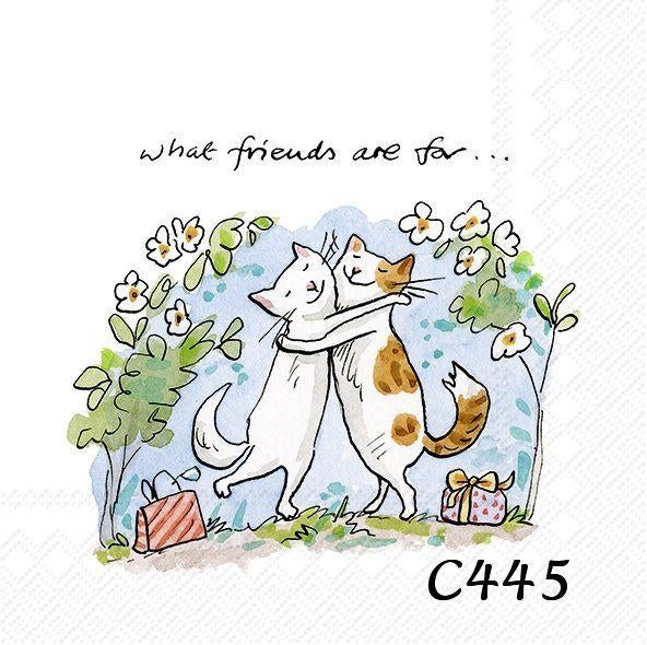 Servetten decoupage/bullet journal * kat friends C445, Verzenden, Nieuw
