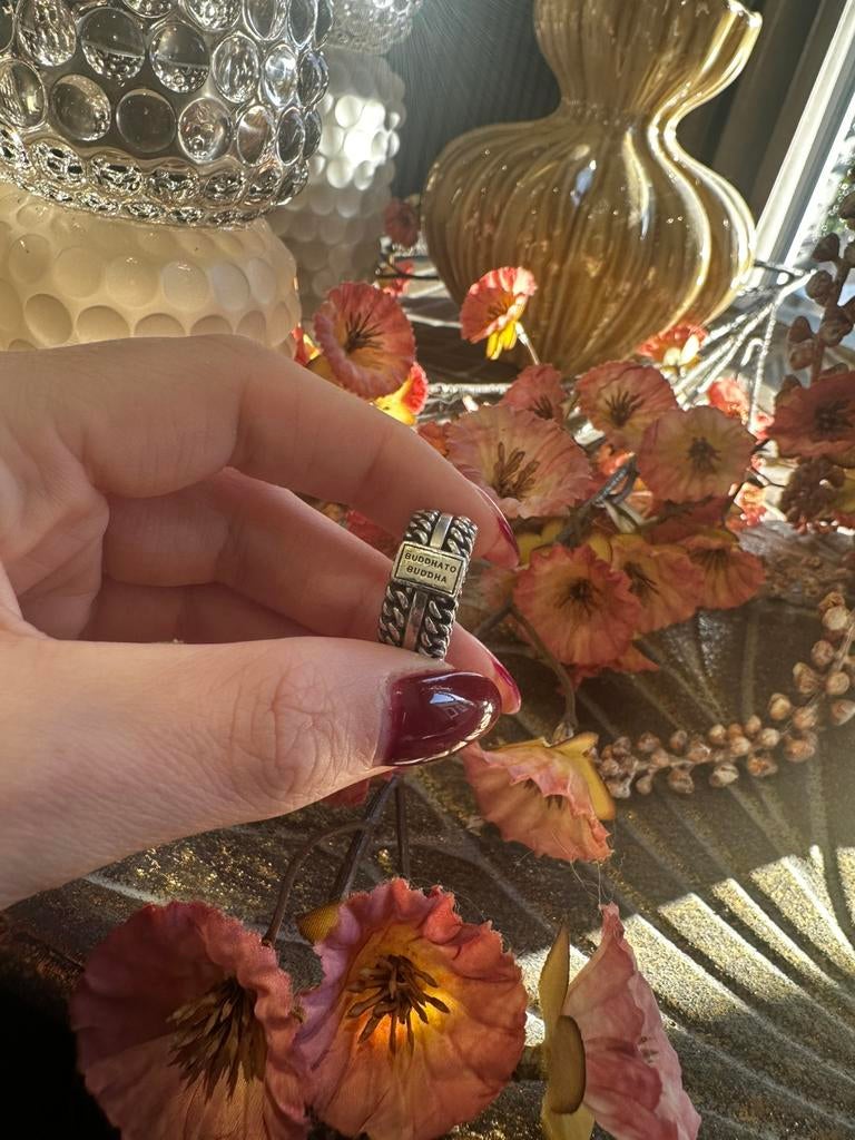 Buddha to Buddha ring, maat 16, Sieraden, Tassen en Uiterlijk, Ringen, Ophalen of Verzenden, Dame of Heer, Zilver, Kleiner dan 17