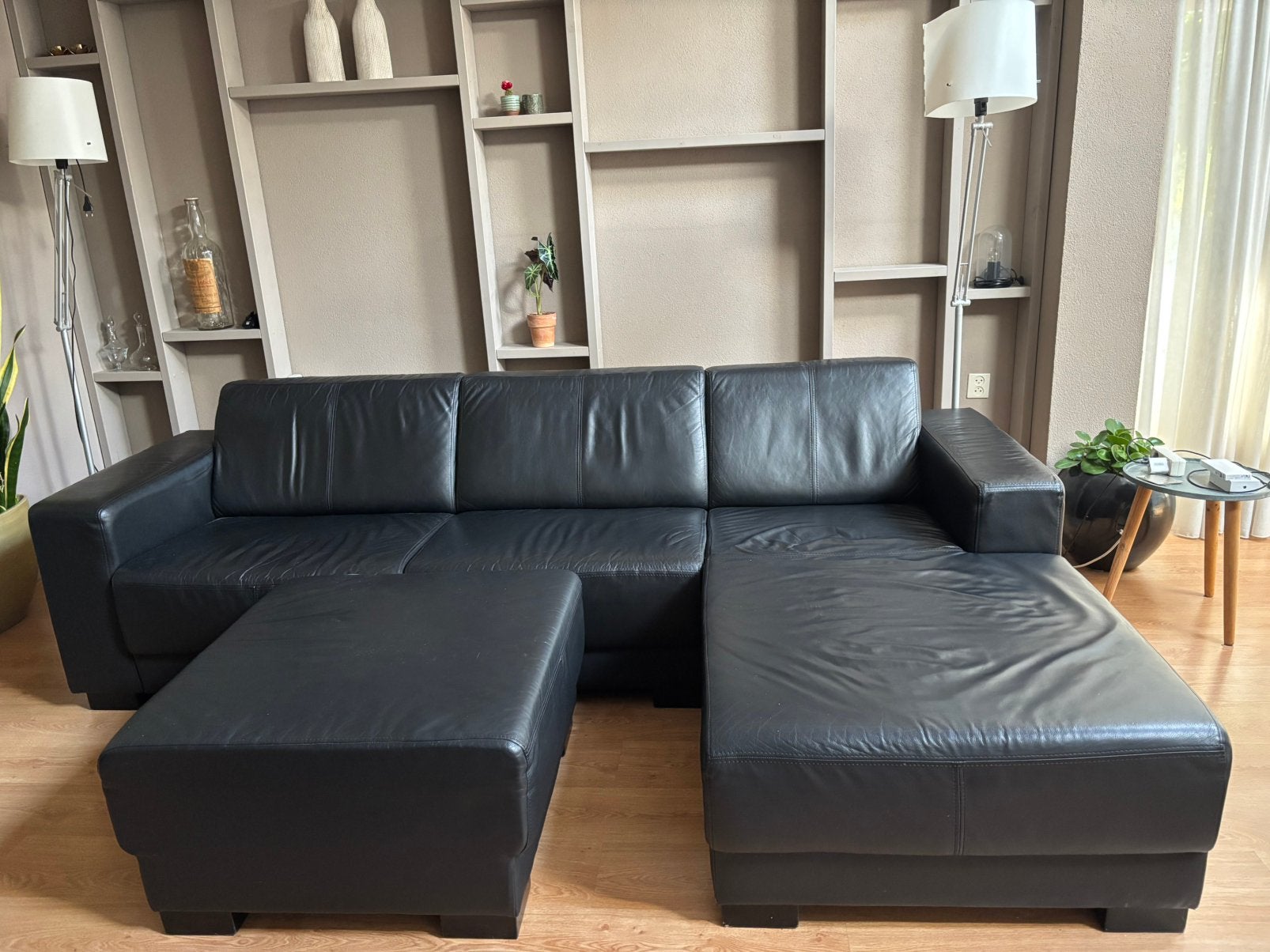 Hoekbank met losse hocker, Huis en Inrichting, Ophalen, Zo goed als nieuw
