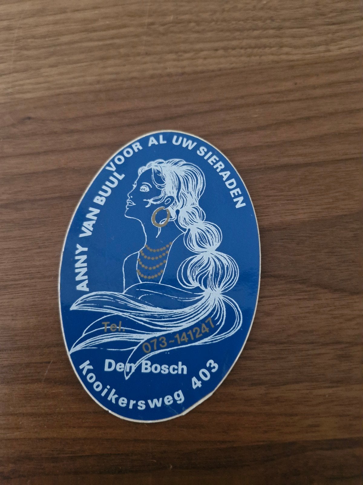 829 Sticker Anny van Buul voor al uw sieraden 12 x 8 cm, Ophalen of Verzenden