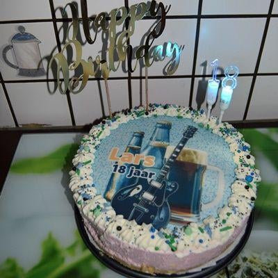 eetbare foto taart print top v kwark slagroom ook v cupcake, Ophalen of Verzenden, Nieuw, Taarten, Versiering