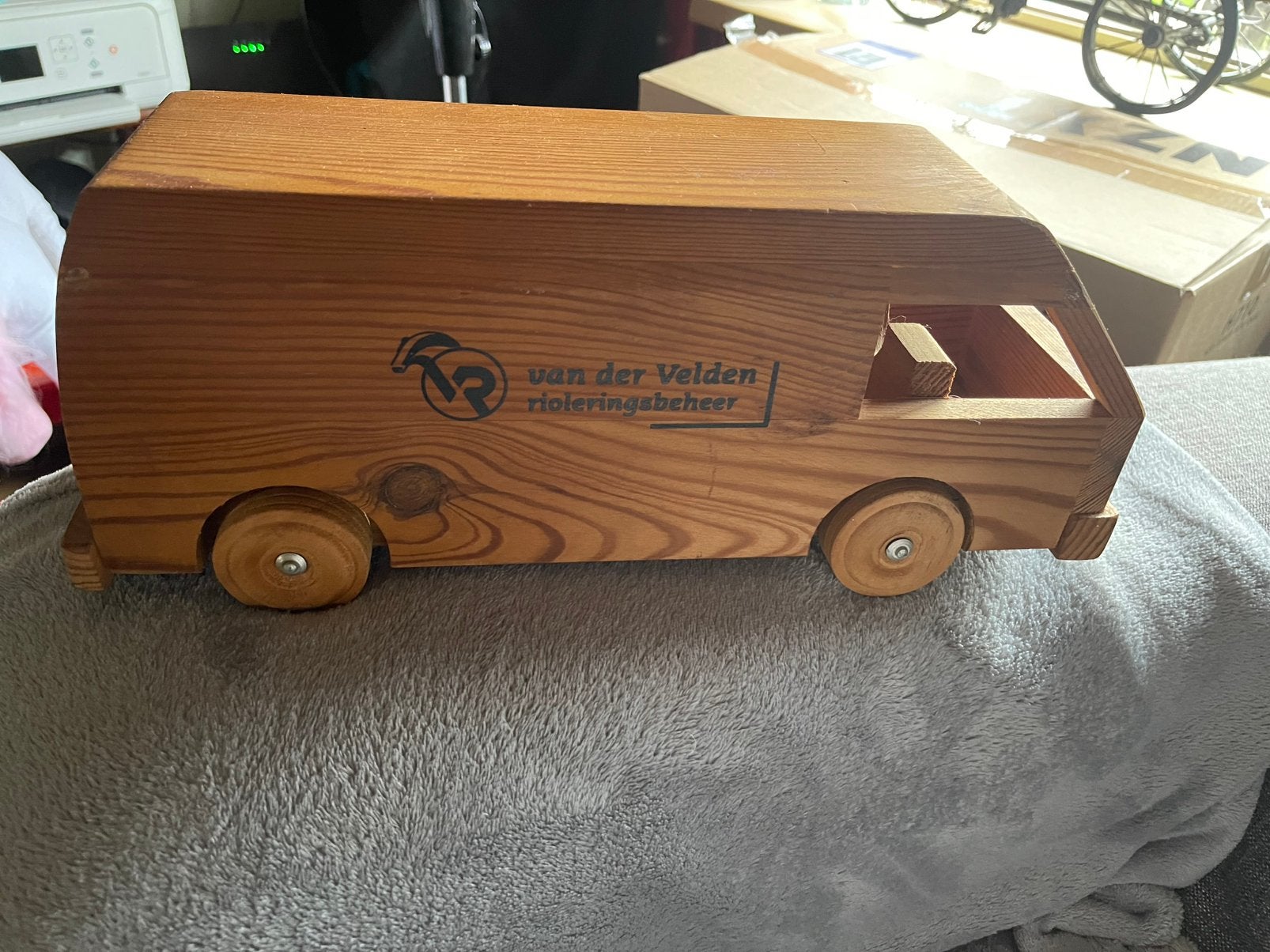 Houten bestelbus van der velden riolering, Ophalen, Zo goed als nieuw