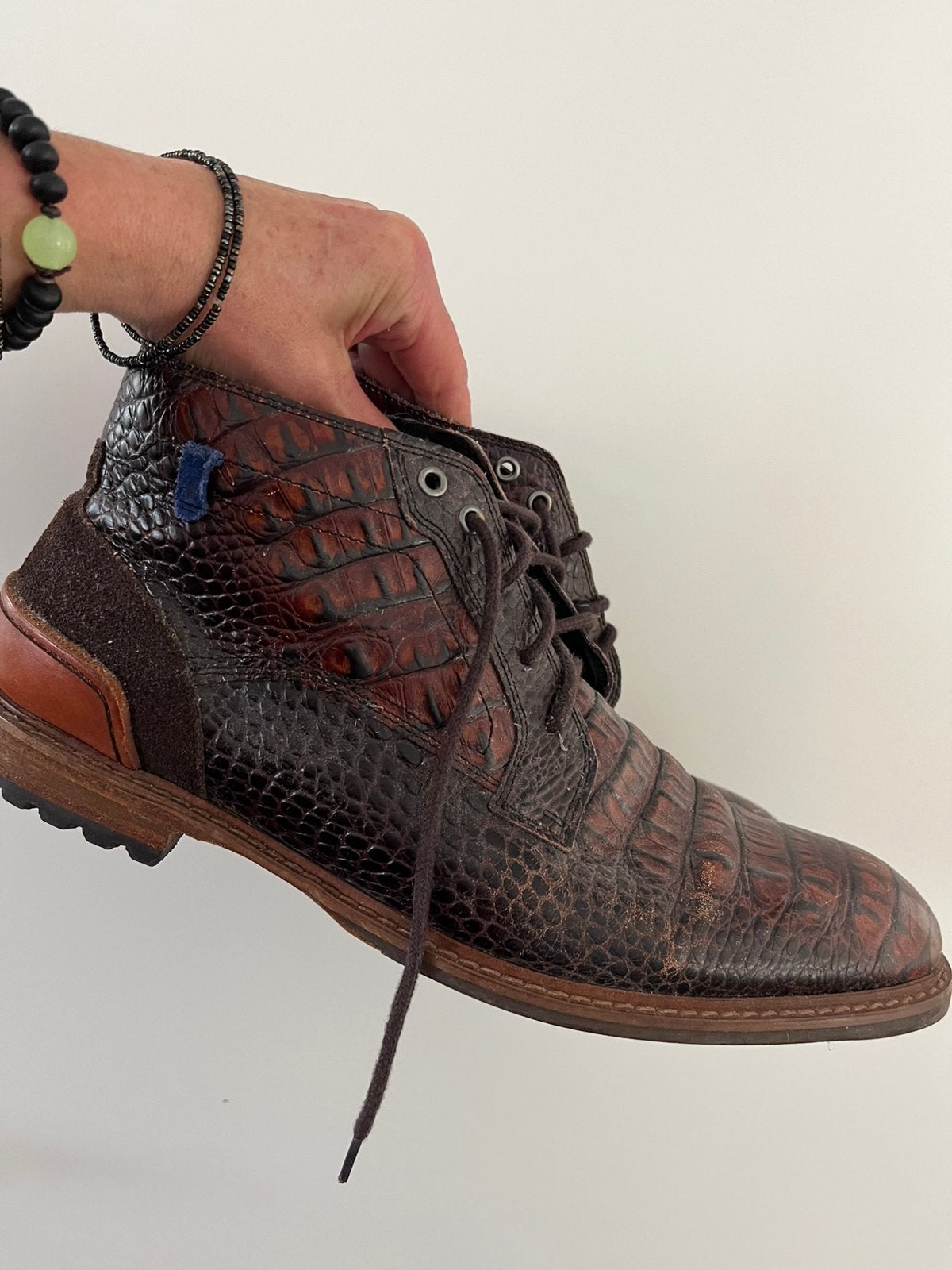 Floris van Bommel half hoog Maat 44, Bruin, Ophalen of Verzenden, Zo goed als nieuw, Veterschoenen