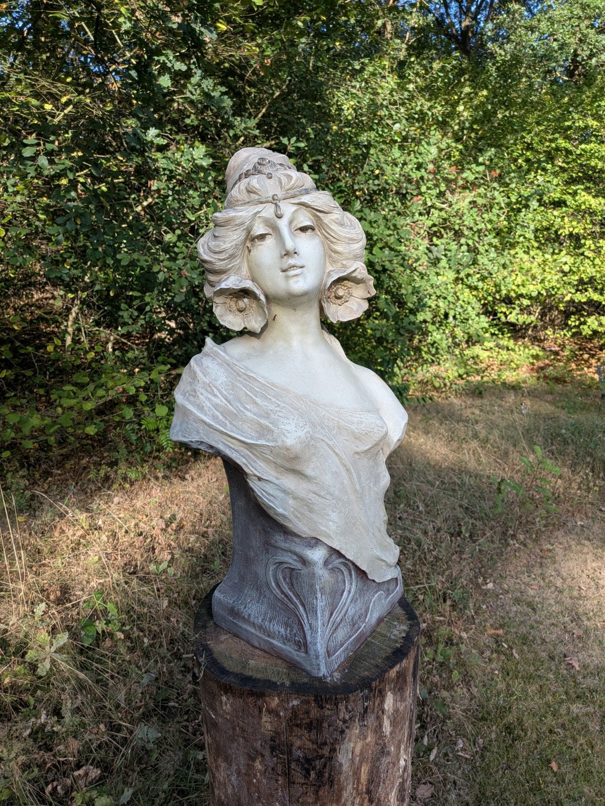Mooi beeld vrouw/godin voor tuin of binnen, Ophalen of Verzenden, Steen