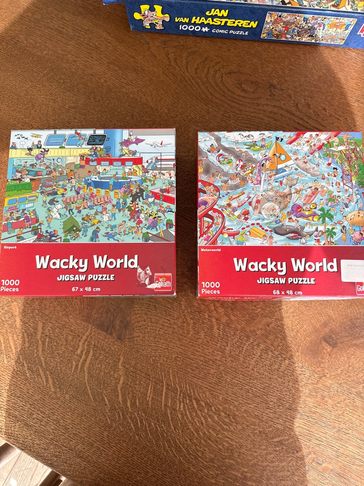 Wacky World Jigsaw Puzzels - Airport & Waterworld (2x1000 st, Hobby en Vrije tijd, Denksport en Puzzels, Ophalen, 500 t/m 1500 stukjes