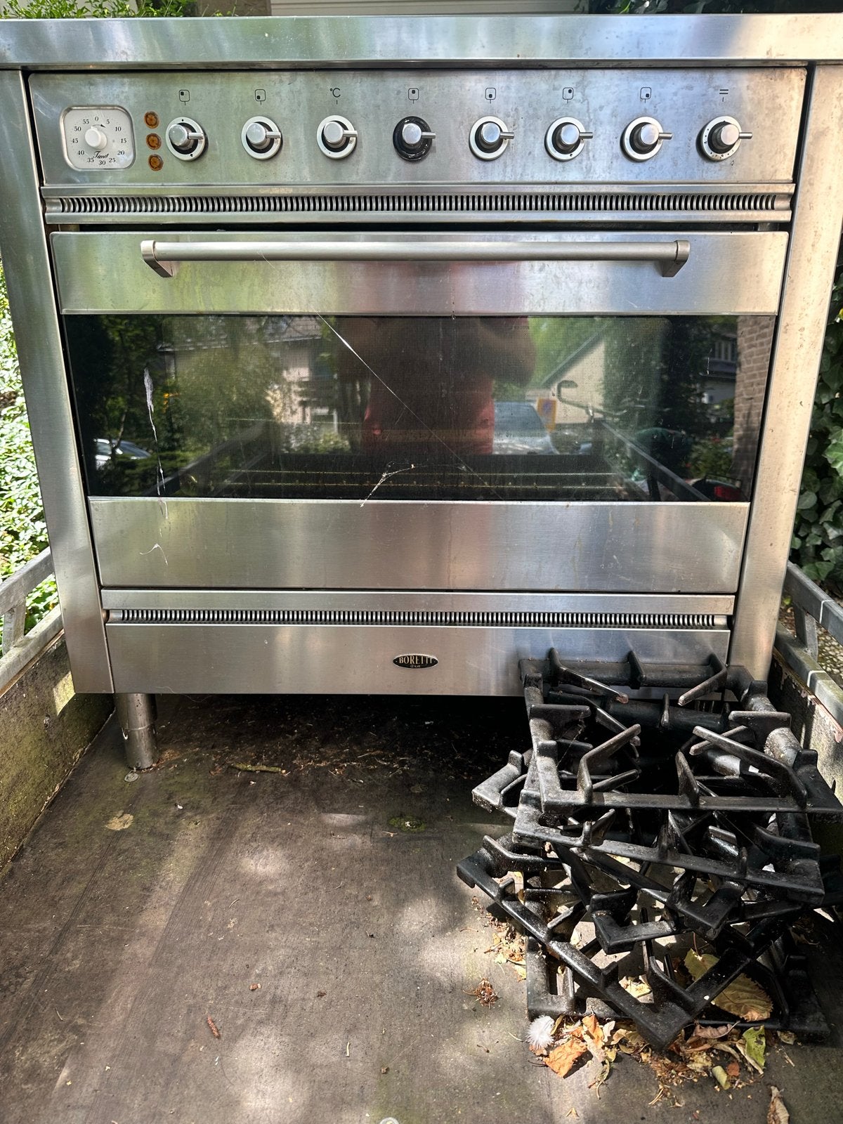 Boretti Fornuis met Oven - RVS, 6 Pits Gasfornuis, Ophalen, Gebruikt, 60 cm of meer, Gas