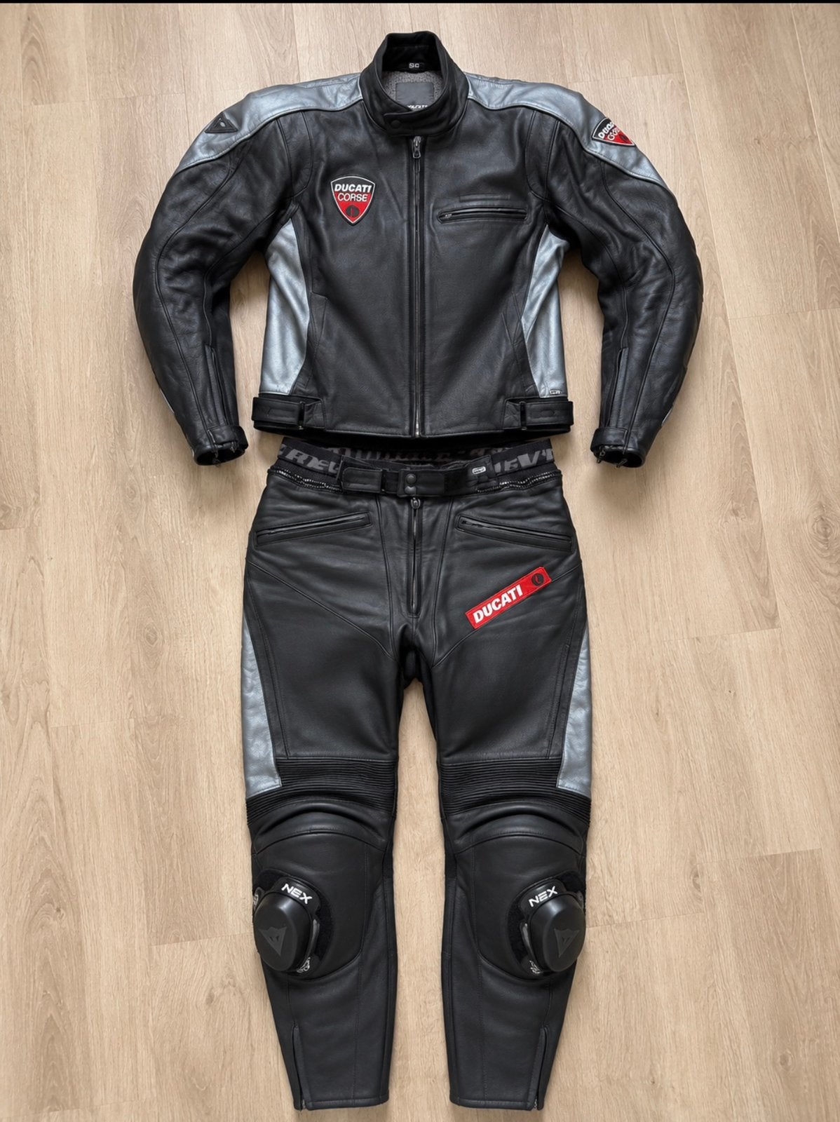 Net Revit Leren Motorpak (Jas mt.56  en Broek mt. 54), Motoren, Ophalen of Verzenden, Tweedehands, Heren, Combipak
