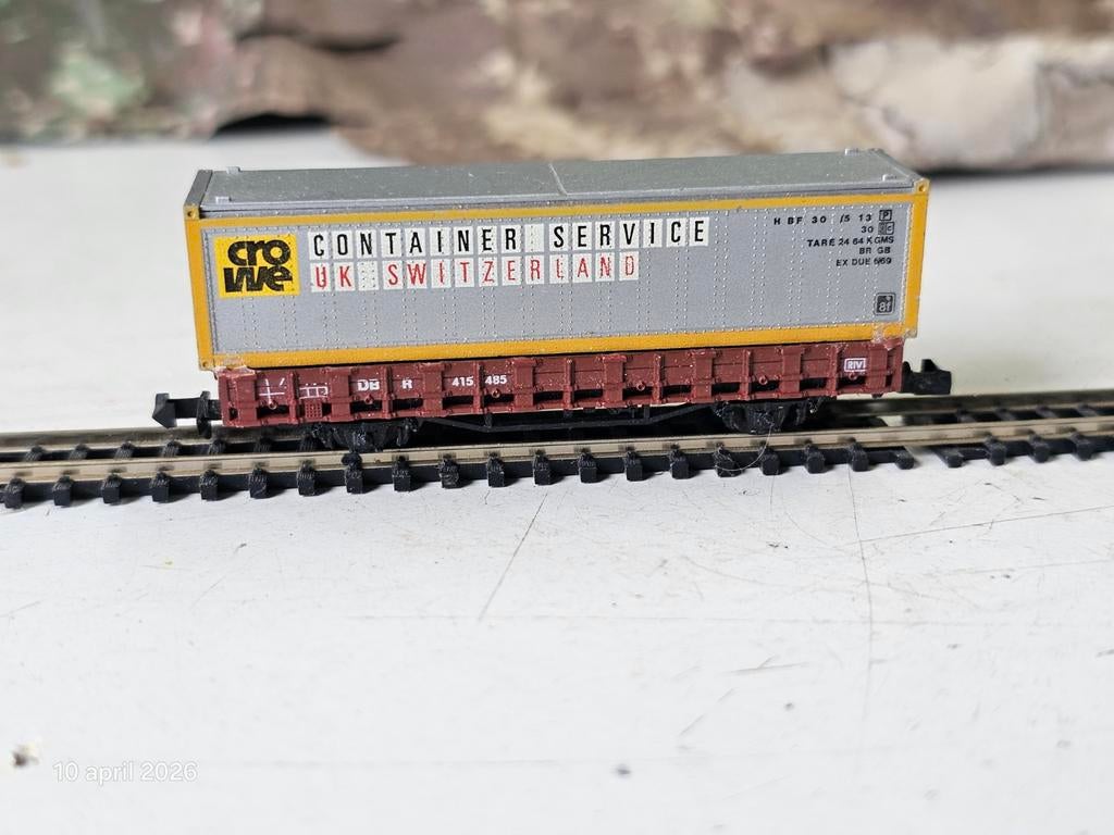 Modeltrein N spoor container wagon, Hobby en Vrije tijd, Modeltreinen | N-Spoor, Ophalen of Verzenden, Gelijkstroom, Wagon, Roco