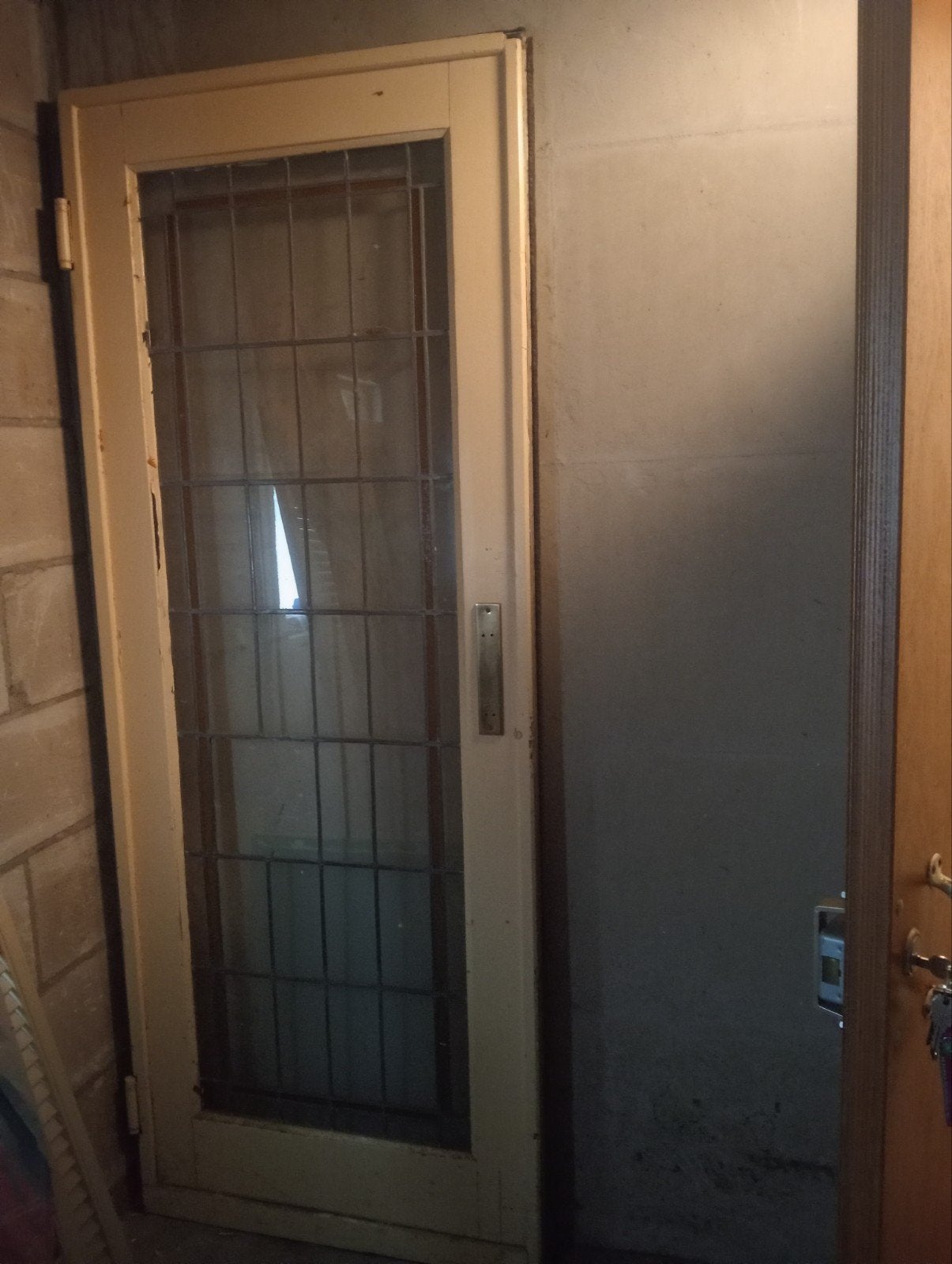 Deur met glas-in-lood, heeft wat TLC nodig, Gebruikt, Minder dan 80 cm, Binnendeur, Ophalen of Verzenden