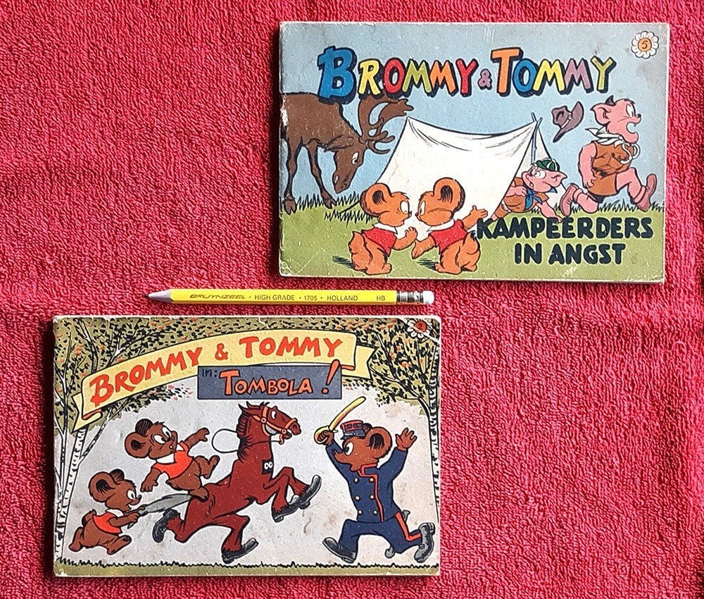 Brommy & Tommy, Jan Dirk van Exter. 2 x strip. 1e druk, 1959, Gelezen, Ophalen of Verzenden, Jan Dirk van Exter, Meerdere stripboeken