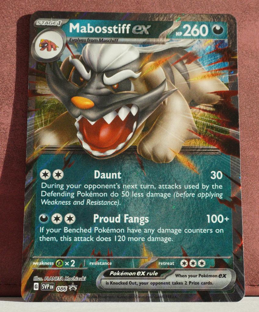 Mabosstiff EX 086 SV Black Star Promos Pokèmon Kaart, Verzenden, Nieuw, Losse kaart