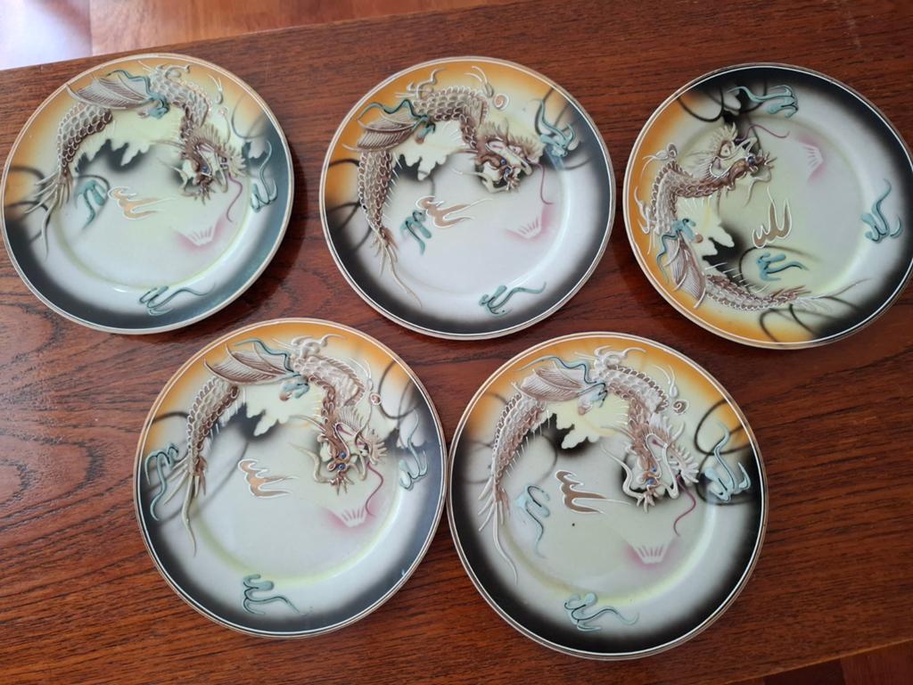 5 Wingo China drakenbordjes, Ophalen of Verzenden