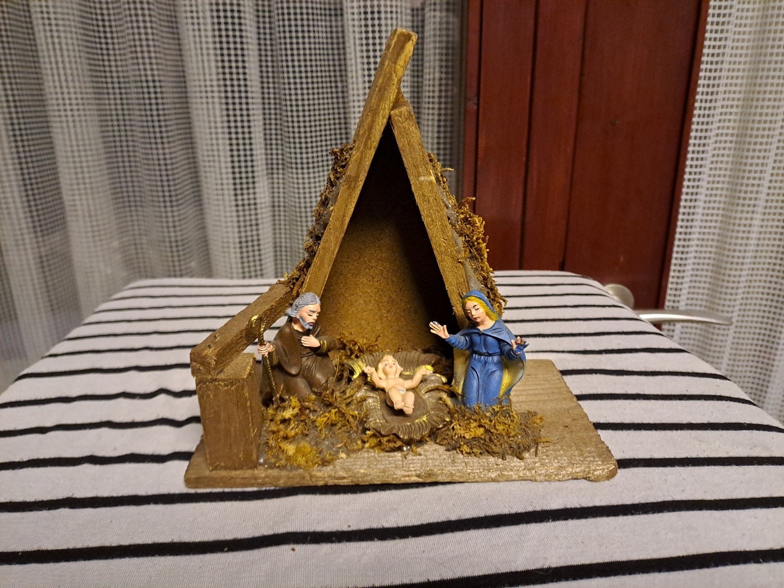 Vintage sobere kerststal met kerstgroep Italy, Diversen, Gebruikt, Onbekend, Ophalen of Verzenden, Onbekend