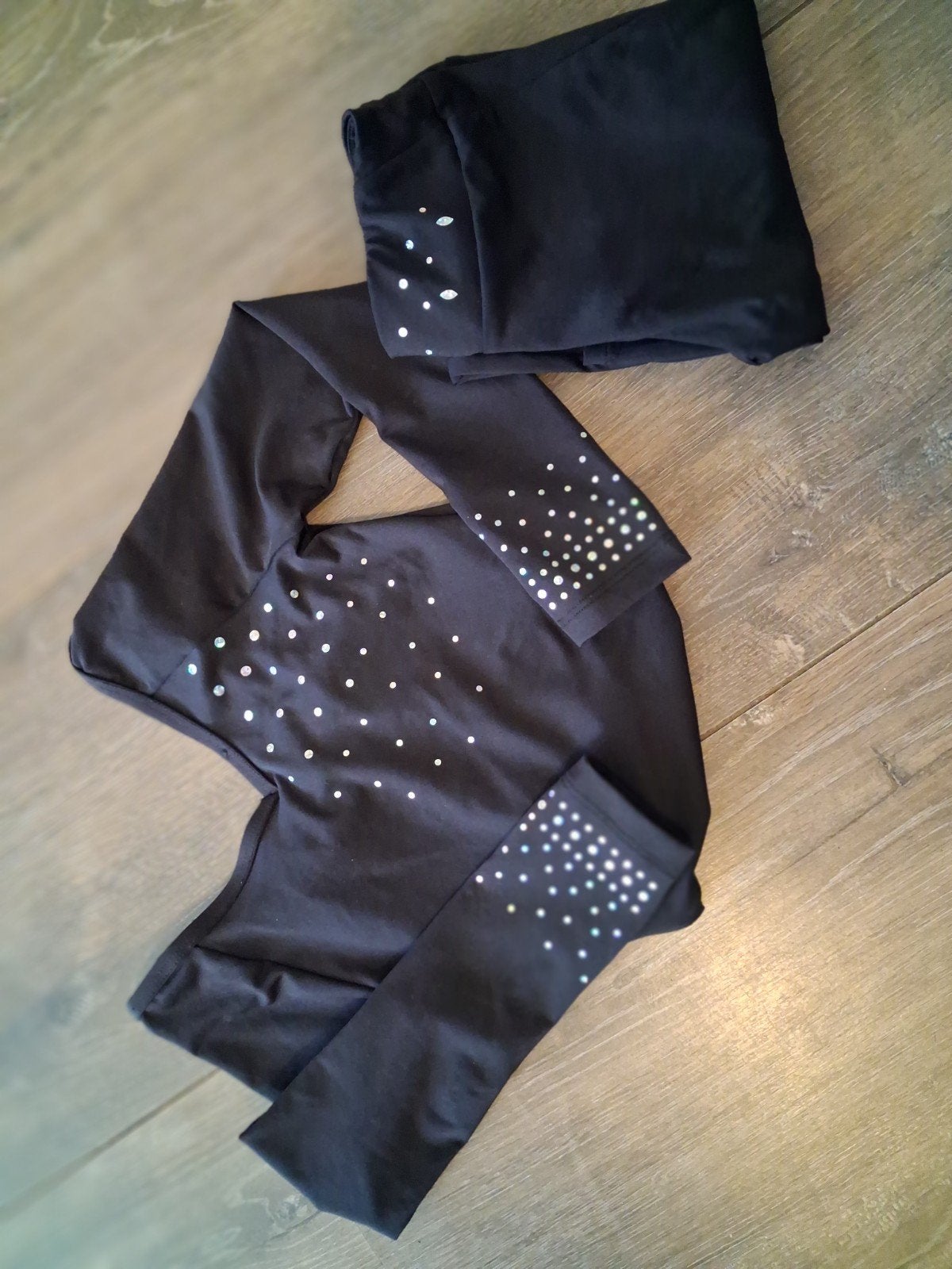 Prachtig turnpakje met glitters - als nieuw (7-8 jaar), Sport en Fitness, Turnen, Zwart, Zo goed als nieuw, Turnpak(je), Kindermaat 122 t/m 140