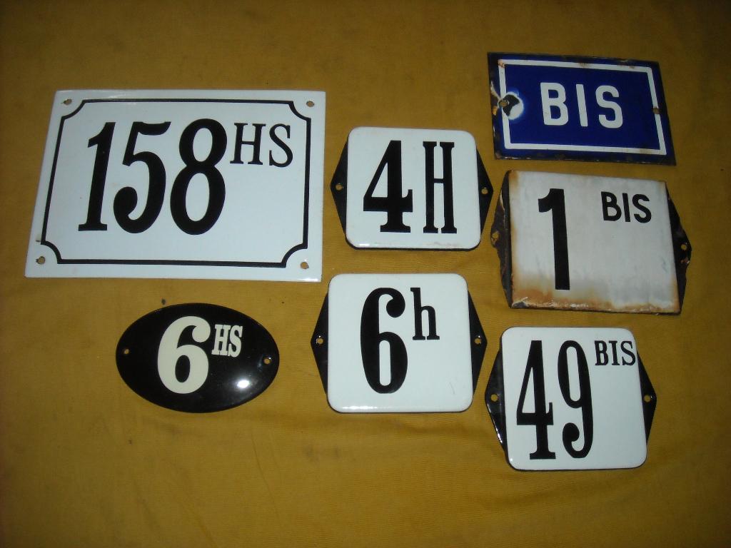 emaille huisnummer bis 1bis 4h 6h 6hs 49bis 158hs h hs huis, Ophalen of Verzenden