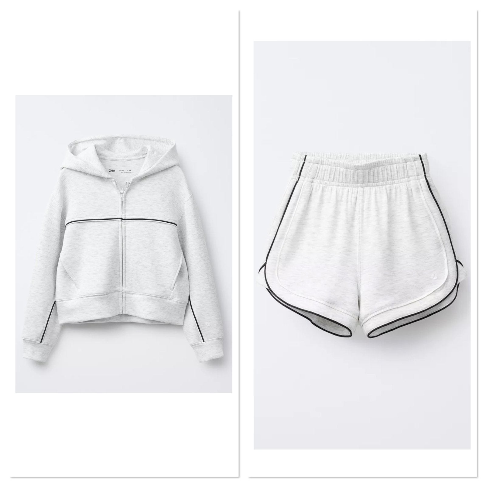 Set broekje en sweatvest rits grijs Zara maat 140, Ophalen of Verzenden, Zo goed als nieuw, Meisje