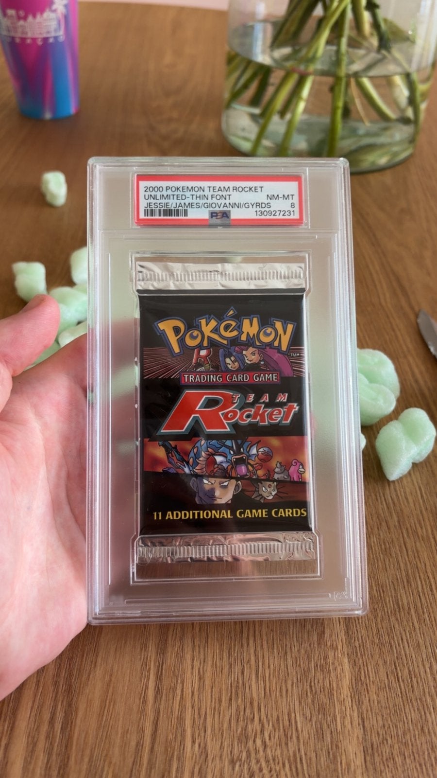PSA 8 2000 Pokémon Team Rocket Booster Pack NM-MT, Ophalen of Verzenden, Nieuw, Booster, Foil