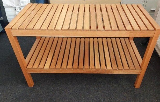 Houten bankje met opbergplank (83x37x50 cm), Overige typen, Zo goed als nieuw, Minder dan 100 cm, 25 tot 50 cm