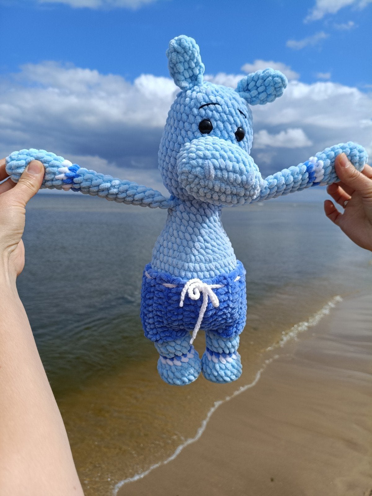 Handgemaakte gehaakte nijlpaard knuffel – amigurumi, Ophalen of Verzenden, Nieuw, Overige typen