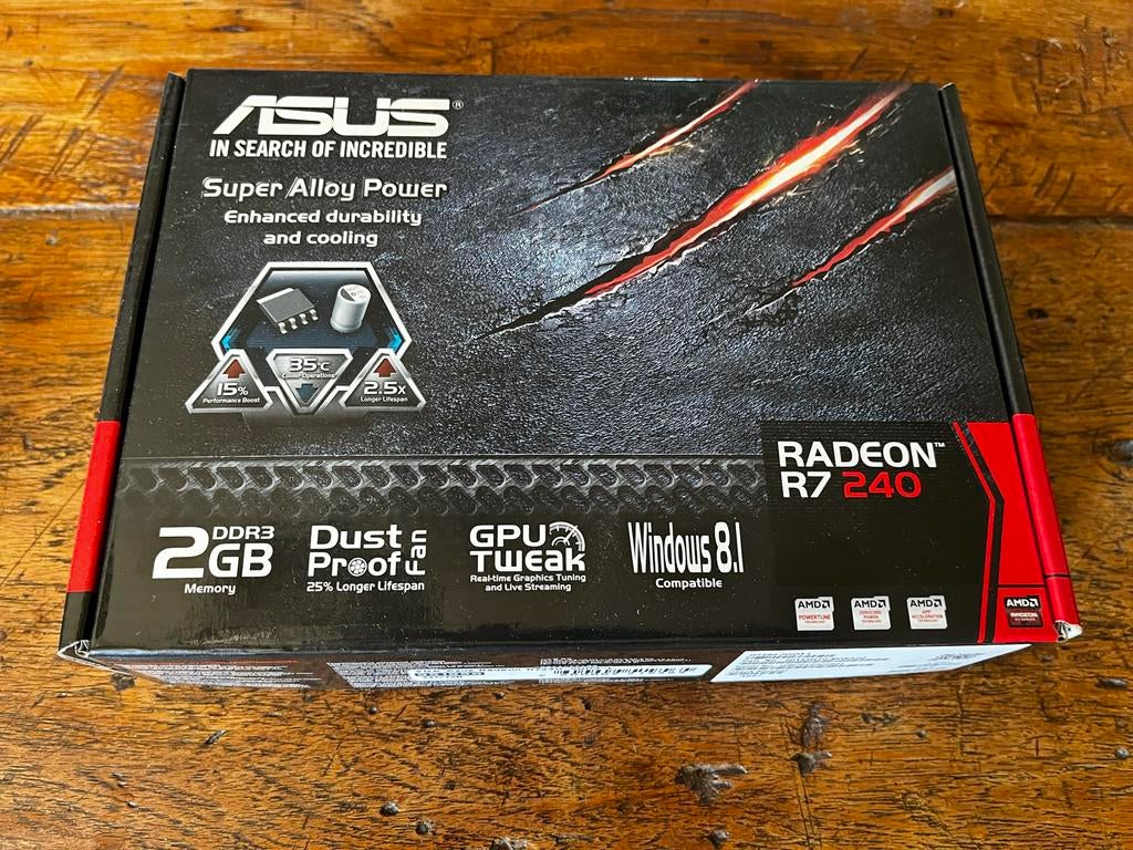 ASUS Radeon R7 240 2GB GDDR3 Grafische Kaart, Videokaart, Ophalen, PCI-Express 3, AMD, GDDR3
