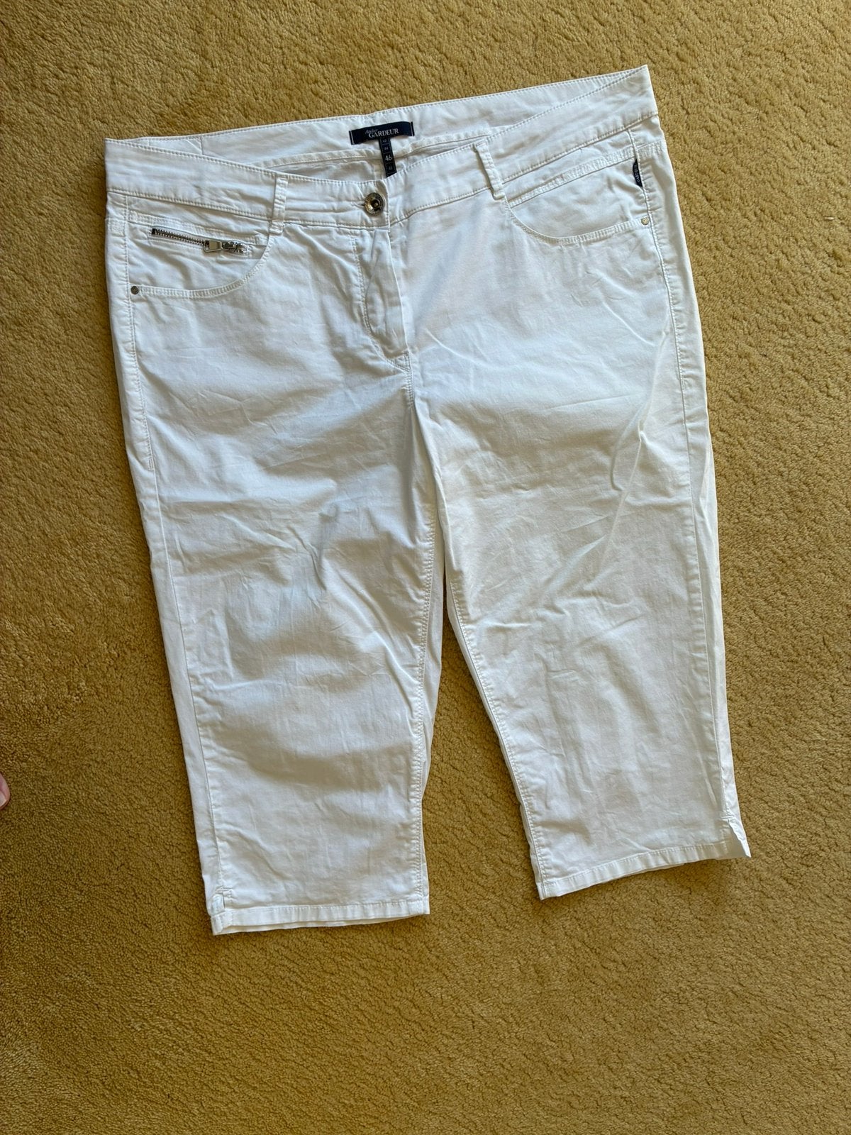 091 Gardeur Zuri slim fit capri broek in maat 46 wit, Verzenden, Wit, Maat 46/48 (XL) of groter, Zo goed als nieuw