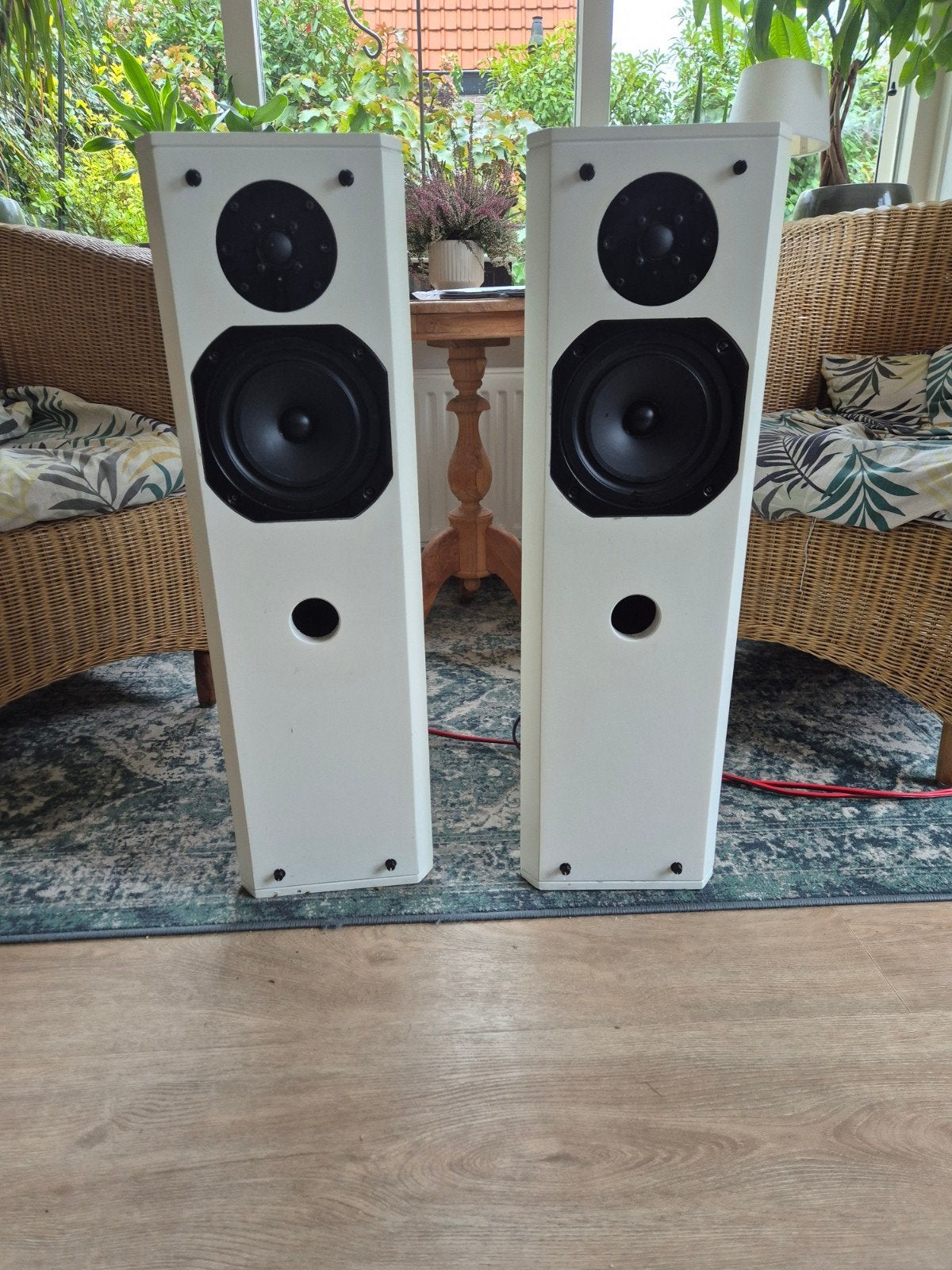 Driade model 7 vintage speakers van Nederlands fabrikaat, Gebruikt, Minder dan 60 watt, Front, Rear of Stereo speakers, Ophalen