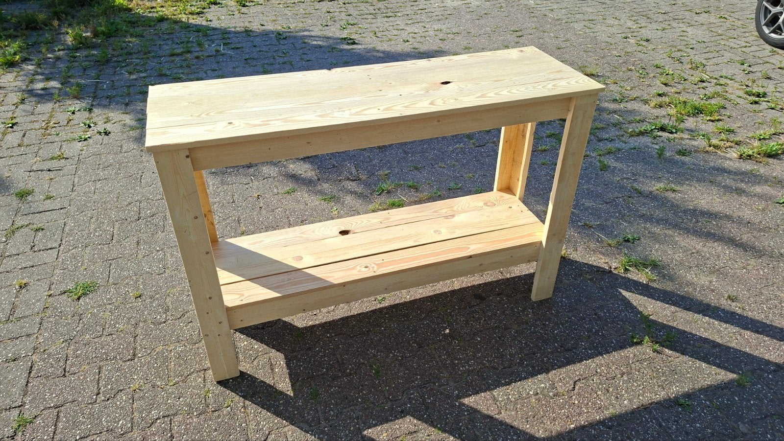 NIEUW Pallethouten sidetable, Ophalen, 100 tot 150 cm, Nieuw, Landelijk