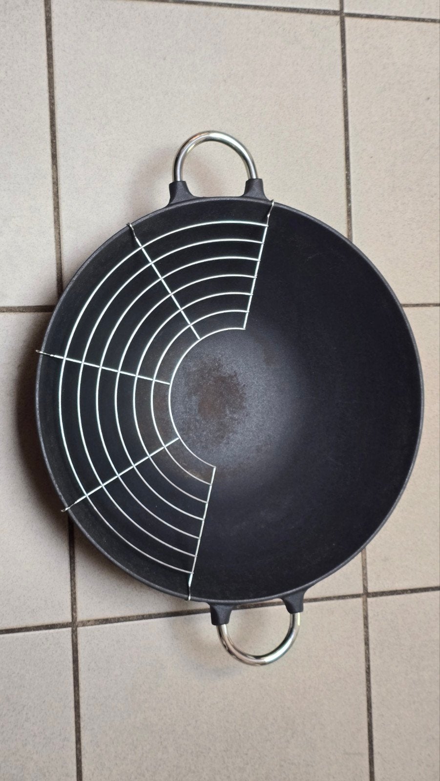 Wokpan met deksel en frituurrek - Maestro Bodum, Huis en Inrichting, Ophalen, Overige typen, Zo goed als nieuw, Zwart