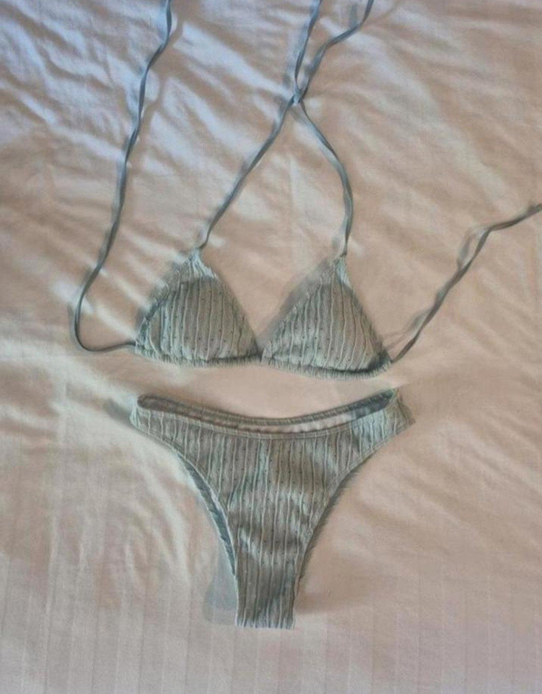 mooie Mintgroene bikini met omslagdoek maat S, Kleding | Dames, Ophalen of Verzenden, Zo goed als nieuw, Groen, Bikini
