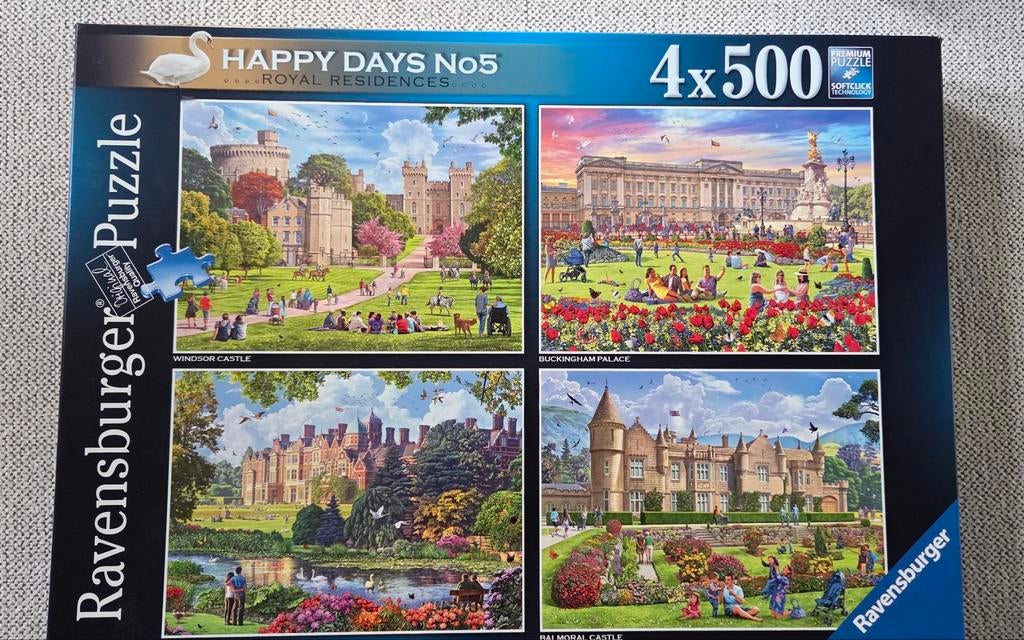 Puzzel 4x500 - happy days no5, Ophalen of Verzenden, Minder dan 500 stukjes, Zo goed als nieuw