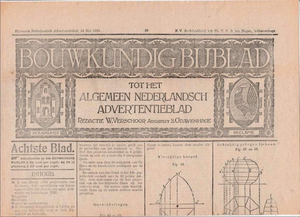 kranten 1e wereldoorlog watersnood bouwkunde advertenties, Boeken, Ophalen of Verzenden, Gelezen, Overige typen
